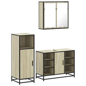 vidaXL Ensemble de meubles de salle de bain 3 pcs ch&ecirc;ne sonoma