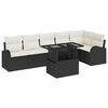 vidaXL Ensemble de canap&eacute; de jardin 7 pc Noir et Cr&egrave;me polyrotin