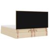 VidaXL Cadre de lit ottoman avec matelas cr&egrave;me 200x200cm tissu
