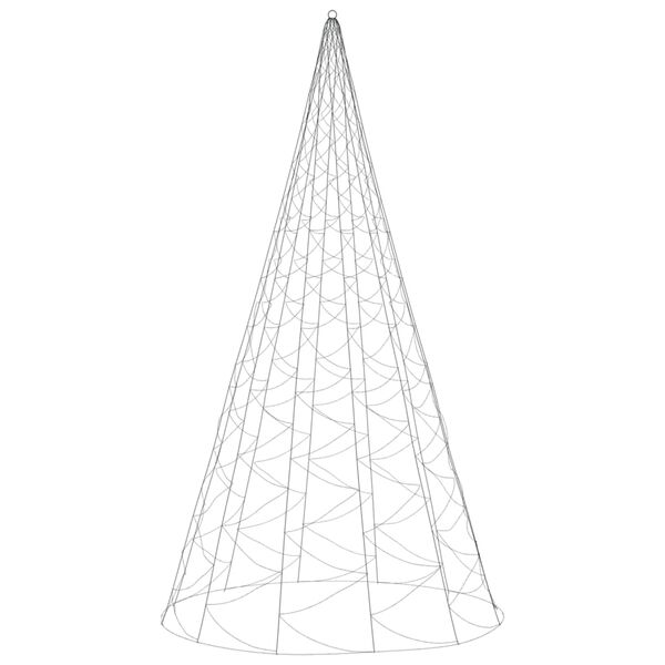vidaXL Sapin de No&euml;l sur m&acirc;t de drapeau 1400 LED Blanc chaud 500 cm