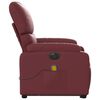 vidaXL Fauteuil inclinable de massage &eacute;lectrique rouge bordeaux