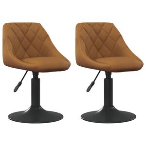 vidaXL Chaises de salle &agrave; manger pivotantes 2 pcs Marron