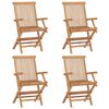 vidaXL Chaises de jardin et coussins bleu lot de 4 Bois de teck massif