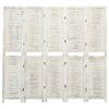 vidaXL Cloison de s&eacute;paration 5 panneaux Blanc antique 178,5x166cm Bois