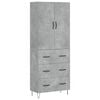 vidaXL Buffet haut Gris béton 69,5x34x180 cm Bois d'ingénierie