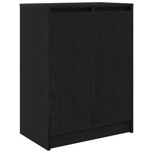 vidaXL Armoire &agrave; chaussures ch&ecirc;ne noir 57x34x76 cm bois d'ing&eacute;nierie