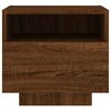 vidaXL Table de chevet avec lumi&egrave;res LED ch&ecirc;ne marron 40x39x37 cm