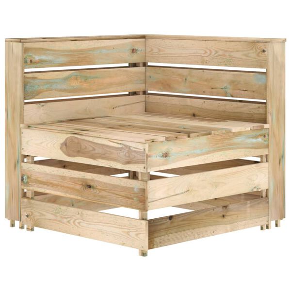 vidaXL Canap&eacute; palette d'angle de jardin bois de pin impr&eacute;gn&eacute;