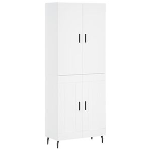 vidaXL Buffet haut Blanc 69,5x34x180 cm Bois d'ing&eacute;nierie