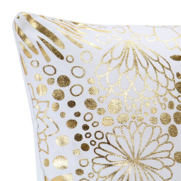 vidaXL Coussins imprim&eacute;s &agrave; film lot de 2 Blanc et dor&eacute; 40x40 cm Coton