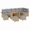 vidaXL Ensemble de canap&eacute; de jardin 10 pcs Beige polyrotin