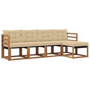 vidaXL Ensemble de canap&eacute;s d'ext&eacute;rieur 5 pcs Naturel et Beige