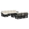 vidaXL Ensemble de canap&eacute; de jardin 11 pcs Noir polyrotin