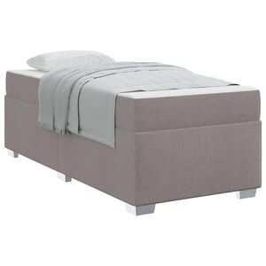 vidaXL Cadre de lit avec matelas Taupe 90 x 200 cm tissu