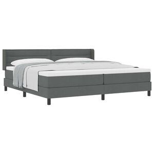 vidaXL Lit &agrave; ressorts avec matelas Gris fonc&eacute; 200 x 200 cm Polyester