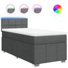 vidaXL Sommier &agrave; lattes de lit avec matelas Gris fonc&eacute; 100x200cm Tissu