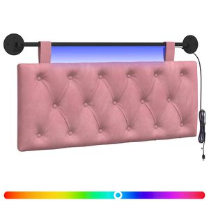 vidaXL T&ecirc;te de lit suspendue Avec lumi&egrave;re LED Rose Velours