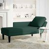 vidaXL Fauteuil long et coussin et accoudoir droit vert fonc&eacute; velours