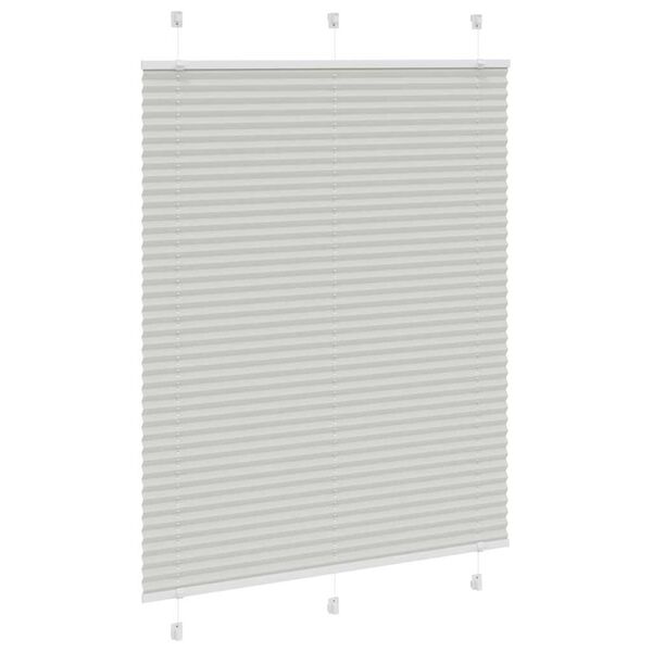 vidaXL Store pliss&eacute; gris clair 110x100cm largeur du tissu 109,4cm