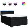 vidaXL Sommier &agrave; lattes de lit avec matelas Noir 140x200 cm Tissu
