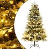 vidaXL Sapin de No&euml;l pr&eacute;-&eacute;clair&eacute; et pommes de pin vert 195cm PVC et PE