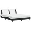 vidaXL Lit avec matelas Zadar noir et blanc 160x200 cm similicuir