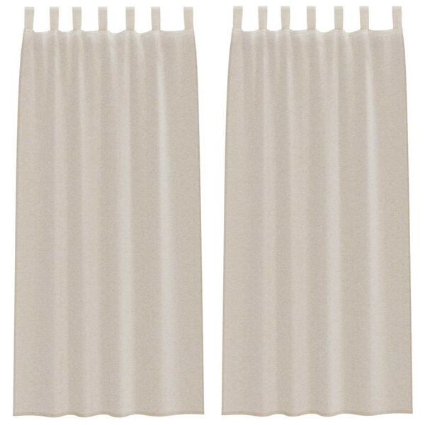 vidaXL Rideau en Voile 2 pcs Couleur sable 245 x 140 cm Polyester