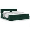 vidaXL Cadre de lit ottoman avec matelas vert fonc&eacute; 160x200 cm velours