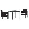 vidaXL Ensemble de salle &agrave; manger pour jardin 9 pcs Noir polyrotin