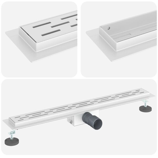 vidaXL Drain de Douche avec Design Lin&eacute;aire Argent&eacute; 70 cm