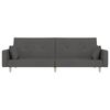 vidaXL Canap&eacute;-lit &agrave; 2 places avec deux oreillers Gris fonc&eacute; Tissu