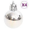 vidaXL Ensemble de boules de No&euml;l 70 pcs Argent&eacute; et blanc