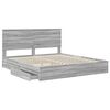 vidaXL Lit de Rangement Gris Sonoma 200 x 200 cm Bois d'ing&eacute;nierie