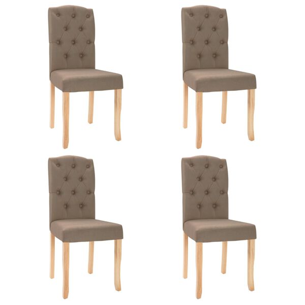 vidaXL Chaises &agrave; manger lot de 4 taupe tissu