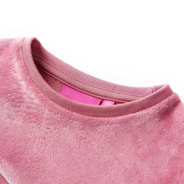 Sweatshirt pour enfants velours patchwork framboise 128