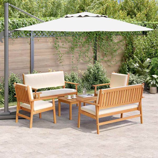 vidaXL Ensemble de canapé de jardin 5 pcs Marron Bois d'acacia massif