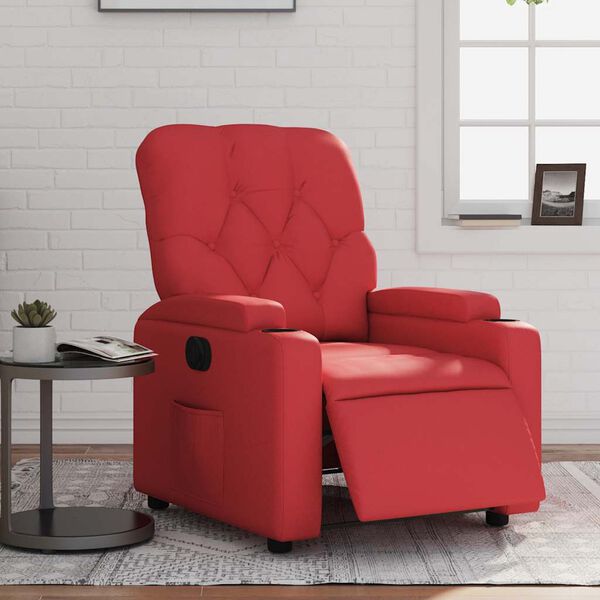 vidaXL Fauteuil inclinable &eacute;lectrique Rouge Similicuir