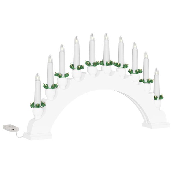 vidaXL Arche de Bougies de No&euml;l avec 10 Bougies LED Blanc