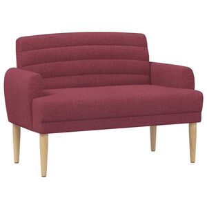 vidaXL Canap&eacute; love seat avec capitonnage en boutons Bordeaux Tissu