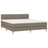 vidaXL Sommier &agrave; lattes de lit avec matelas Taupe 160x200 cm Tissu