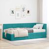 vidaXL Cadre de lit d'angle avec matelas 2 pcs Turquoise Velours