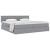 vidaXL Lit avec rangement et matelas Gris clair 200 x 200 cm