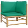 vidaXL Salon de jardin 6 pcs avec coussins vert bambou