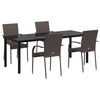 vidaXL Ensemble de salle &agrave; manger pour jardin 5 pc Marron