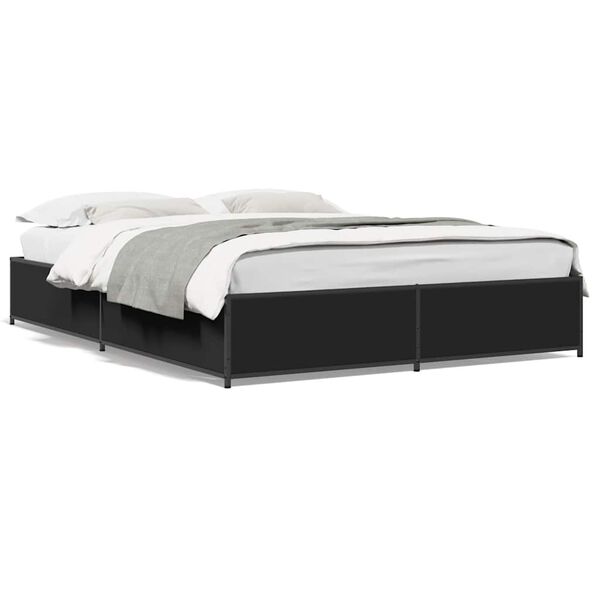 vidaXL Cadre de lit sans matelas noir 120x190 cm