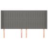 vidaXL Tête de lit avec oreilles Gris foncé 163x16x118/128 cm Tissu