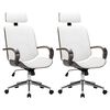 vidaXL Chaises de bureau pivotantes avec appui-t&ecirc;te 2 pc Simili cuir