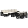 vidaXL Ensemble de canap&eacute; de jardin 10 pc Noir et blanc cr&egrave;me