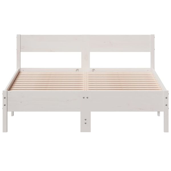 vidaXL Cadre de lit sans matelas blanc 120x190 cm bois de pin massif