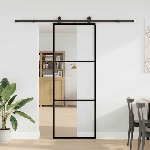 vidaXL Porte coulissante avec kit de quincaillerie 76x205 cm Verre ESG